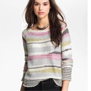 FREE PEOPLE Montmartre Painted Desert Sweater Chunky Wool Blend Pastel S